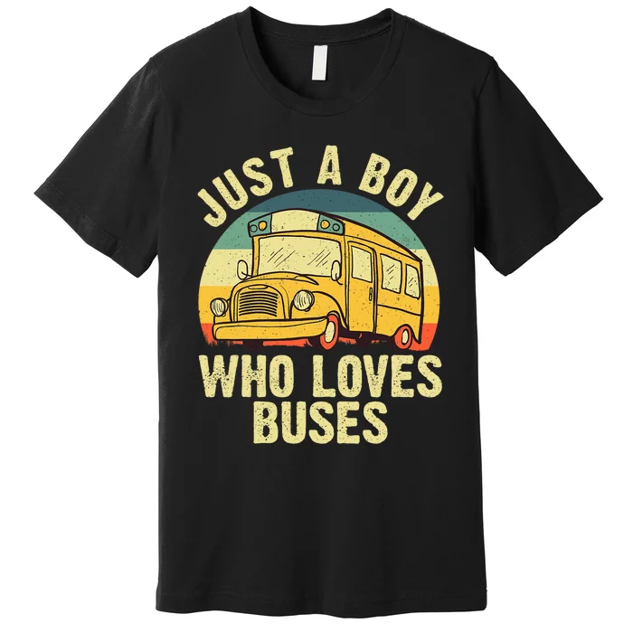 Best School Bus For Boy Kids Yellow Bus Lover Buses Premium T-Shirt