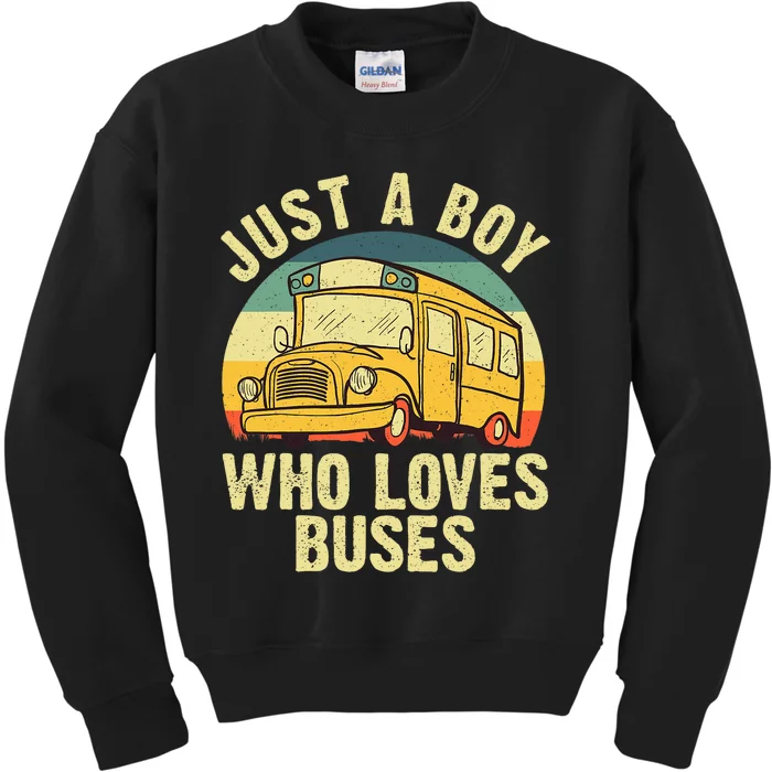 Best School Bus For Boy Kids Yellow Bus Lover Buses Kids Sweatshirt