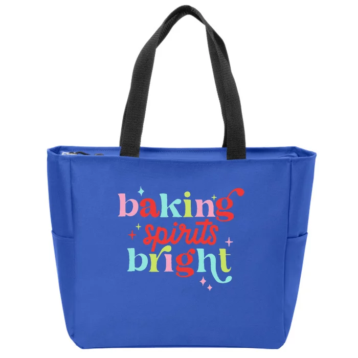 Baking Spirits Bright Christmas Cookie Funny Lovers Zip Tote Bag