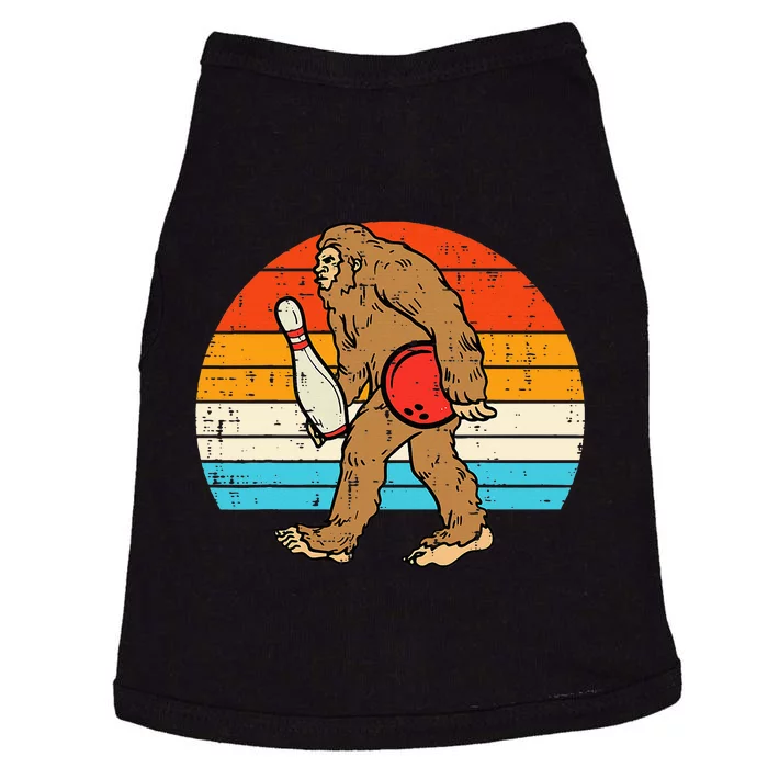 Bigfoot Sasquatch Bowling Retro Bowler Team Doggie Tank