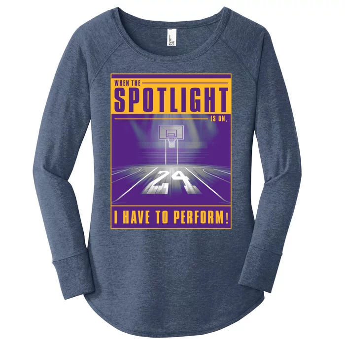 Basketball Spotlight Front & Back Women's Perfect Tri Tunic Long Sleeve Shirt