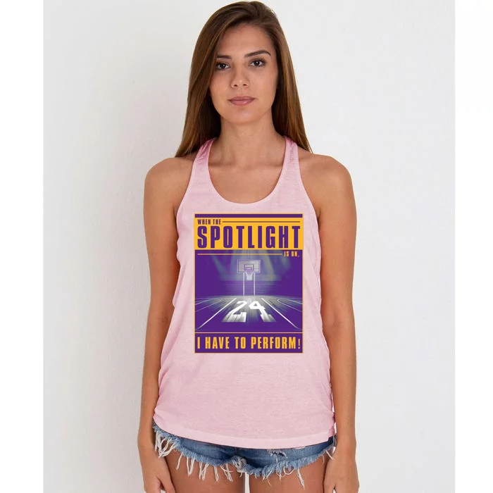 Basketball Spotlight Front & Back Women's Knotted Racerback Tank