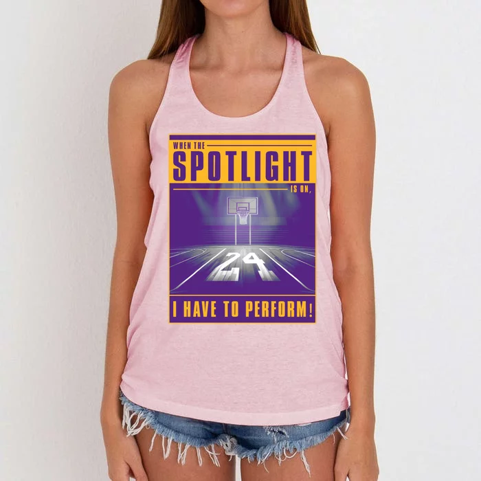 Basketball Spotlight Front & Back Women's Knotted Racerback Tank