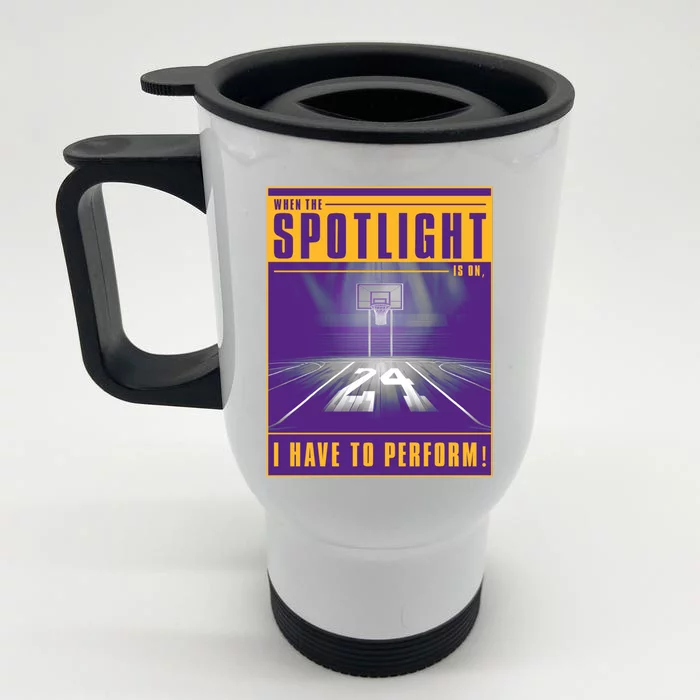 Basketball Spotlight Front & Back Stainless Steel Travel Mug