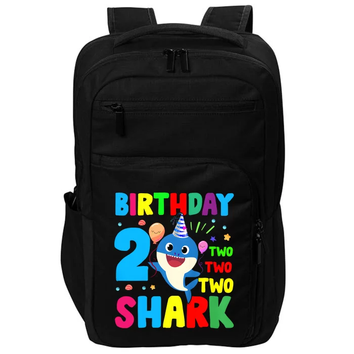 Birthday Shark Baby For 2 Year Old Boy In Blue Two Two Impact Tech Backpack