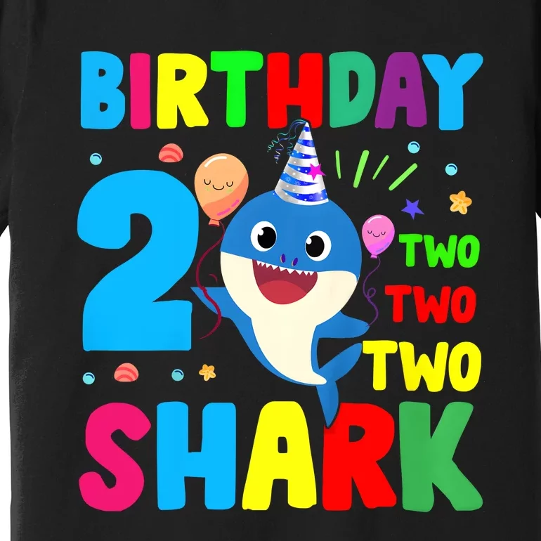 Birthday Shark Baby For 2 Year Old Boy In Blue Two Two Premium T-Shirt