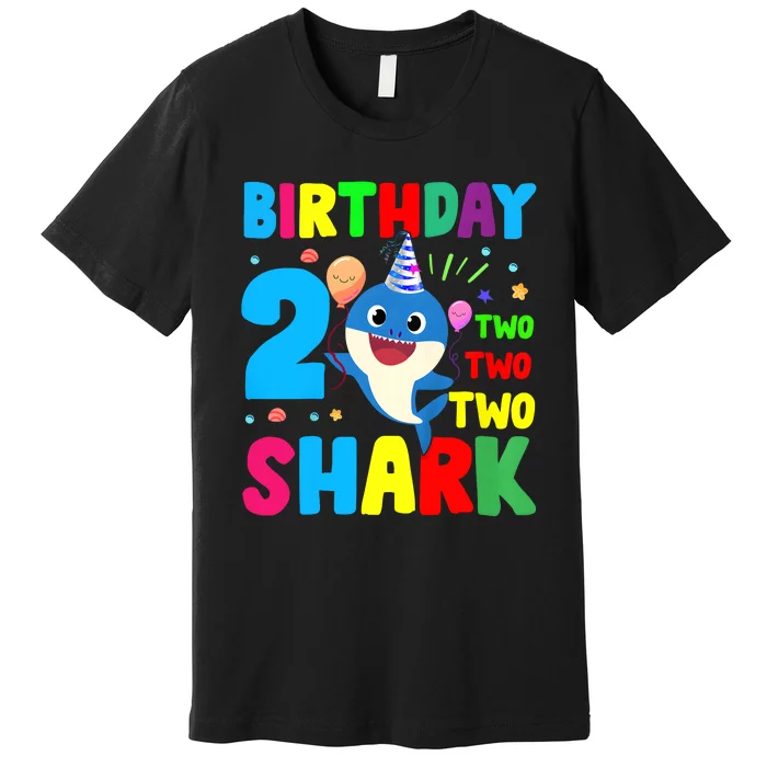 Birthday Shark Baby For 2 Year Old Boy In Blue Two Two Premium T-Shirt