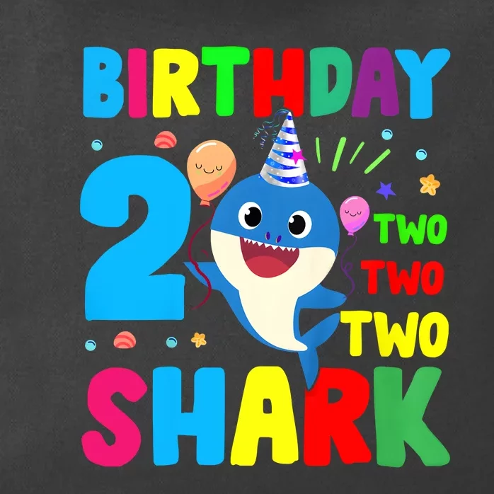 Birthday Shark Baby For 2 Year Old Boy In Blue Two Two Zip Tote Bag