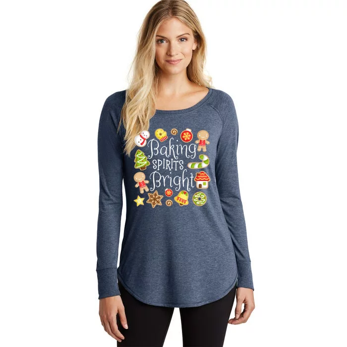 Baking Spirits Bright Christmas Gingerbread Lover Xmas Party Cute Gift Women's Perfect Tri Tunic Long Sleeve Shirt