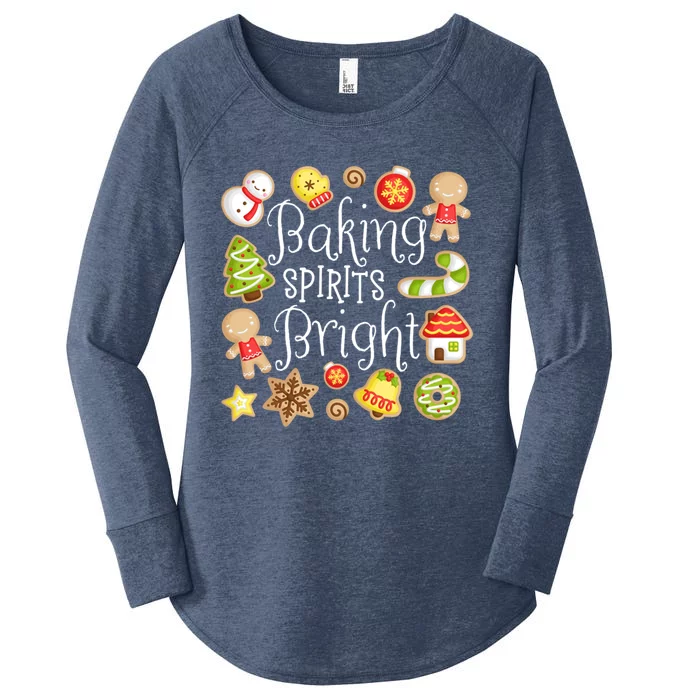 Baking Spirits Bright Christmas Gingerbread Lover Xmas Party Cute Gift Women's Perfect Tri Tunic Long Sleeve Shirt