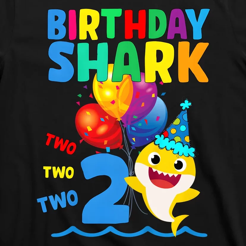 Birthday Shark Baby For 2 Year Old Boy In Blue Two Two T-Shirt