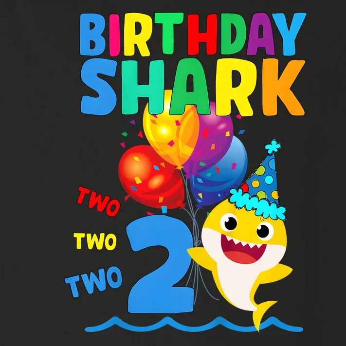 Birthday Shark Baby For 2 Year Old Boy In Blue Two Two Toddler Long Sleeve Shirt