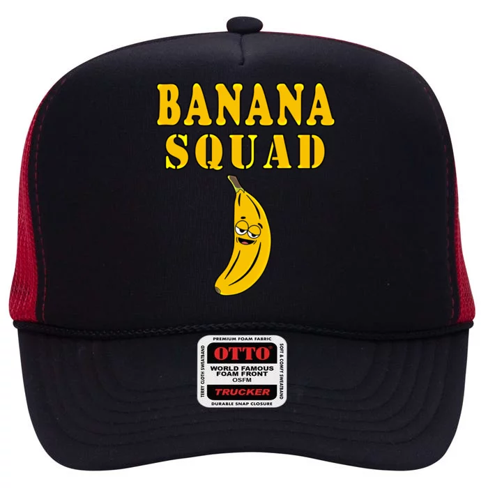 Banana Squad Bananas Funny Gift High Crown Mesh Trucker Hat