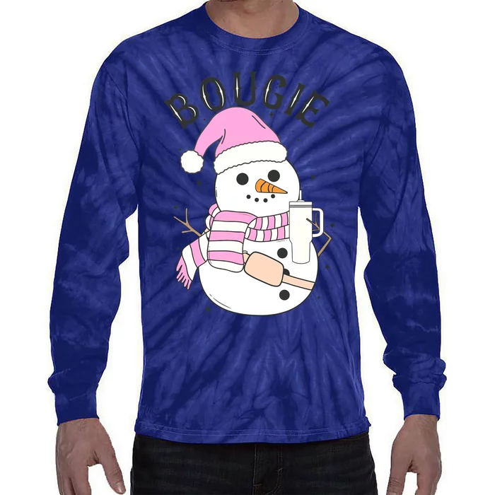 Boojee Snowman Bougie Snowman Stanley Tie-Dye Long Sleeve Shirt