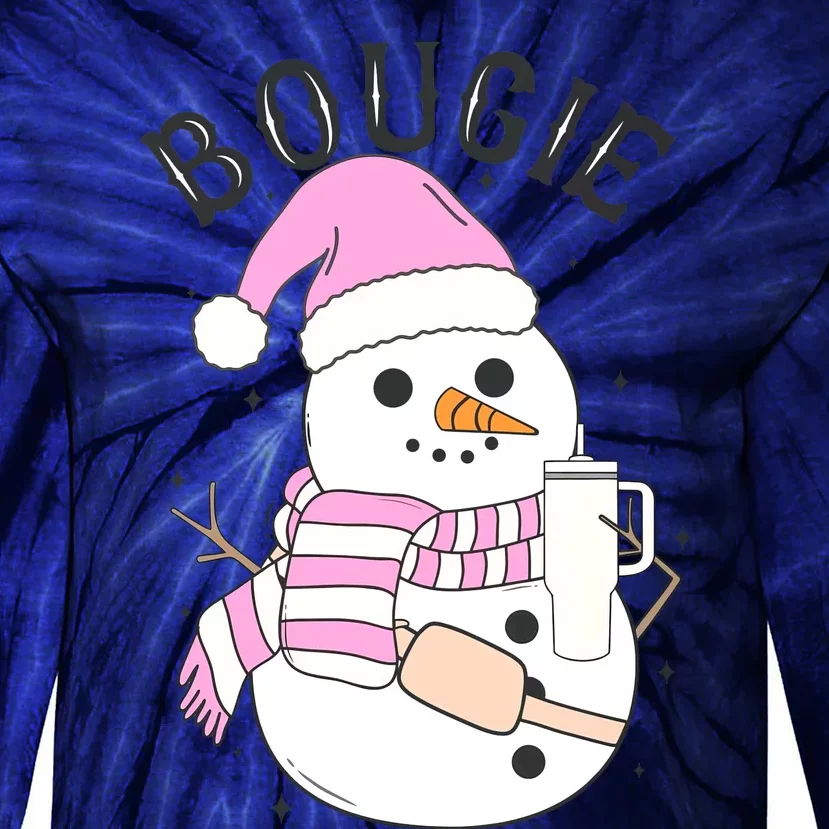 Boojee Snowman Bougie Snowman Stanley Tie-Dye Long Sleeve Shirt