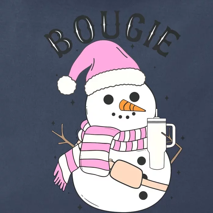 Boojee Snowman Bougie Snowman Stanley Zip Tote Bag