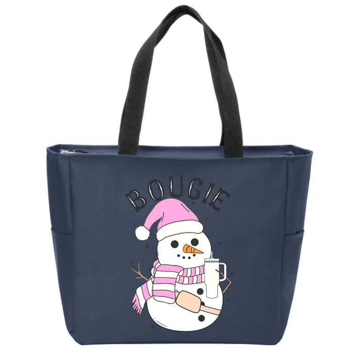 Boojee Snowman Bougie Snowman Stanley Zip Tote Bag