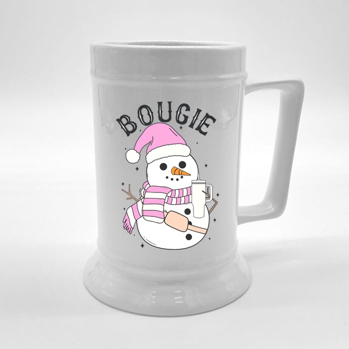 Boojee Snowman Bougie Snowman Stanley Front & Back Beer Stein