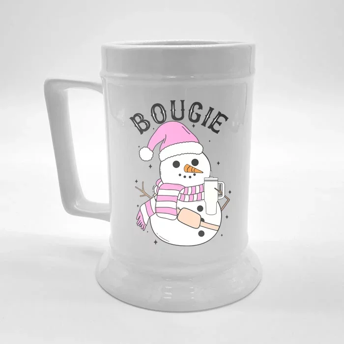 Boojee Snowman Bougie Snowman Stanley Front & Back Beer Stein