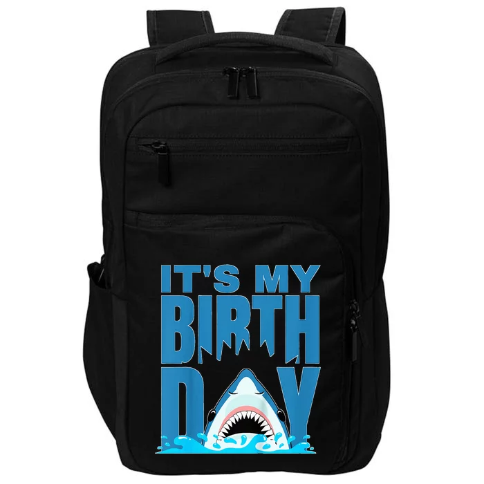 Blue Shark Birthday Shark Bite Its My Birthday Impact Tech Backpack