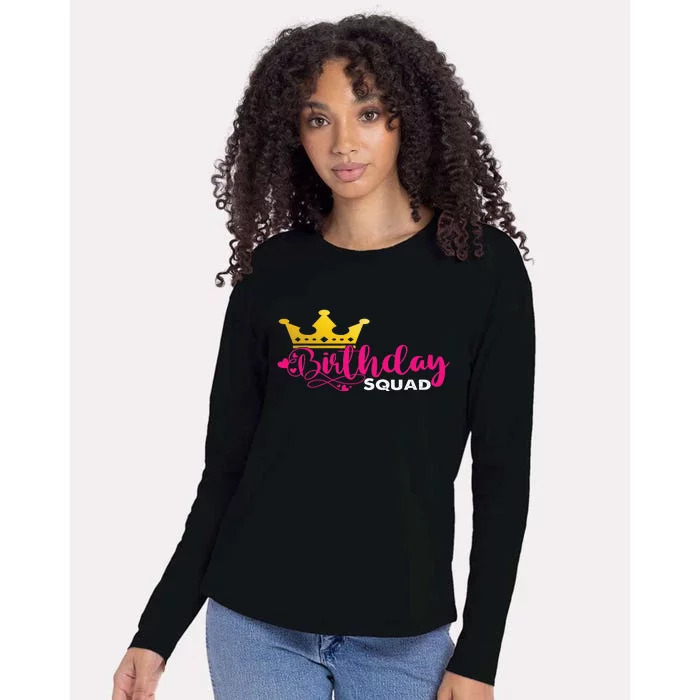 Birthday Squad Birthday Party Funny Gift Womens Cotton Relaxed Long Sleeve T-Shirt