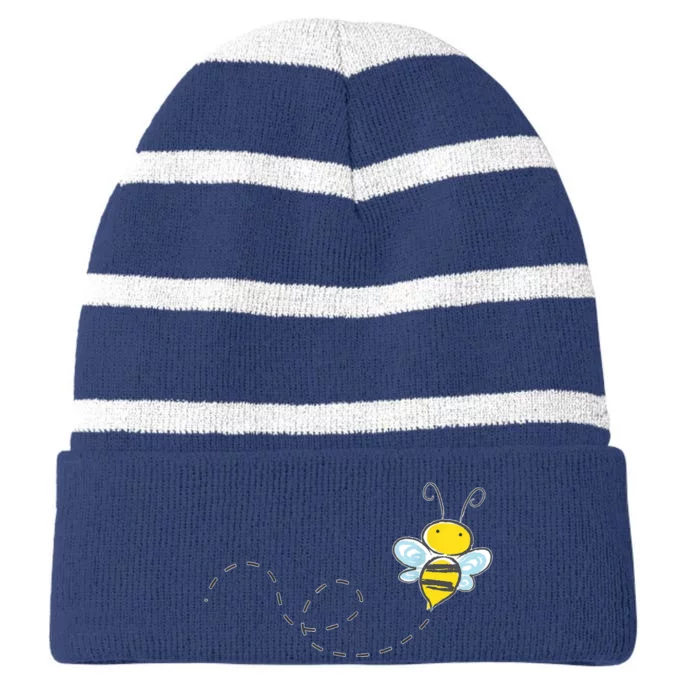 Beekeeper Shirts, Beekeeping Honeycomb Love For Bees Striped Beanie with Solid Band