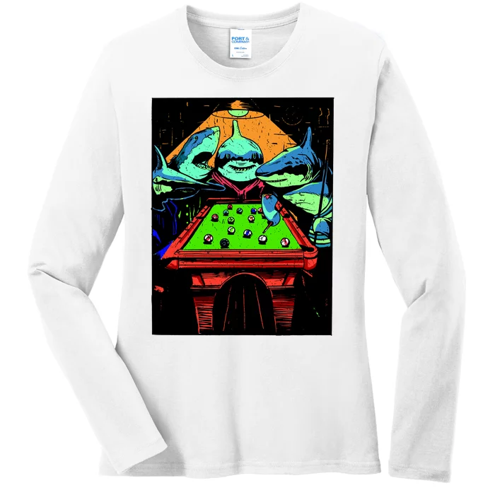 Billard Sharks Ladies Long Sleeve Shirt