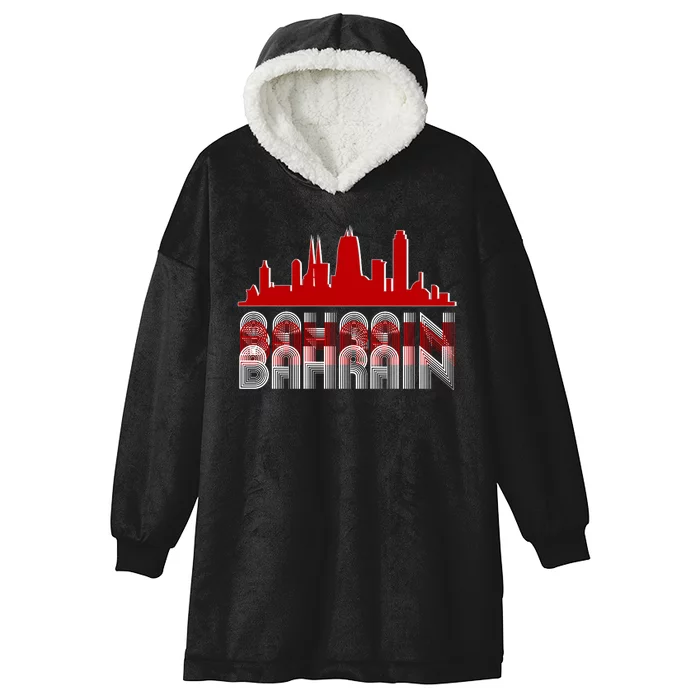 Bahrain Skyline Hooded Wearable Blanket