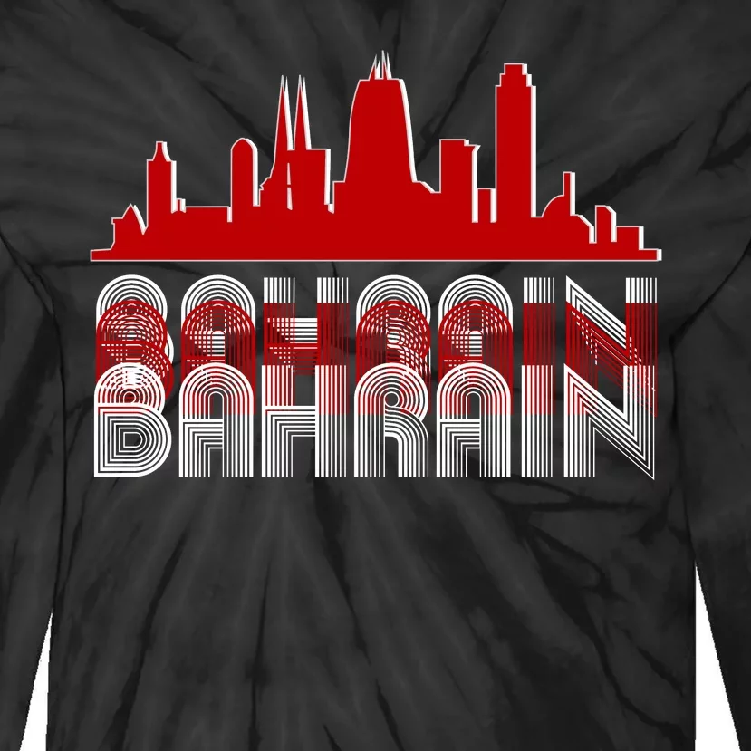 Bahrain Skyline Tie-Dye Long Sleeve Shirt