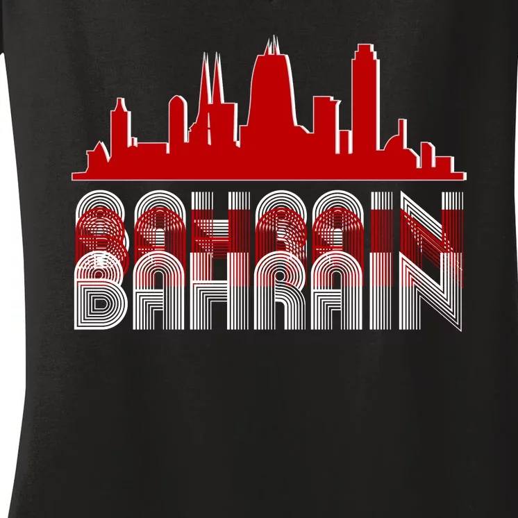 Bahrain Skyline Women's V-Neck T-Shirt