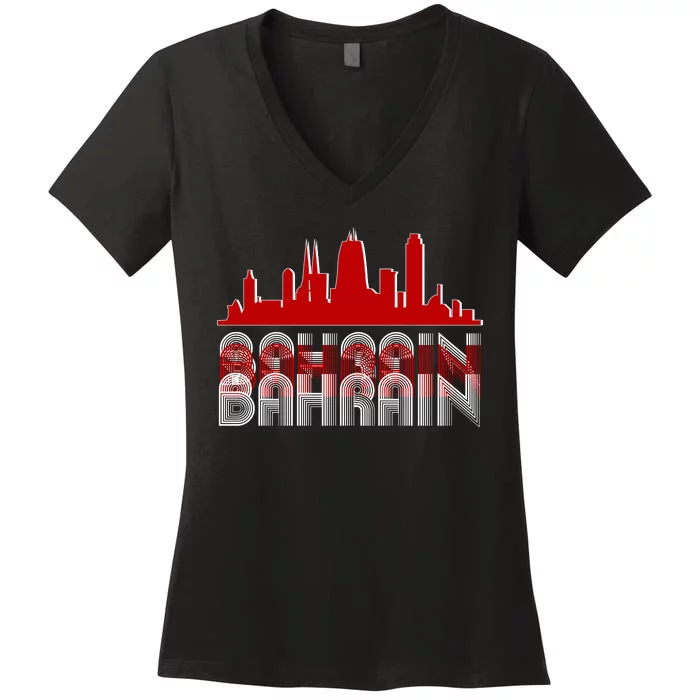 Bahrain Skyline Women's V-Neck T-Shirt