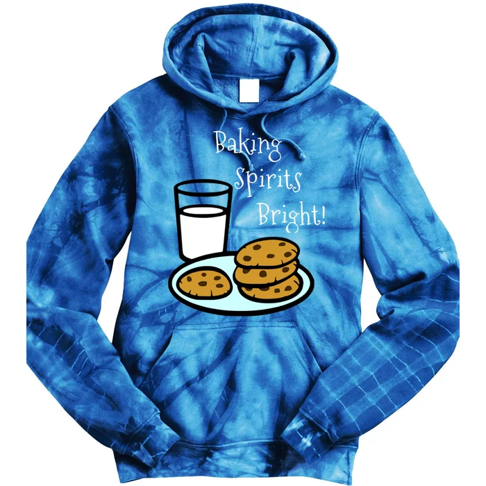 Baking Spirits Bright! Cookies And Milk Image Gift Tie Dye Hoodie