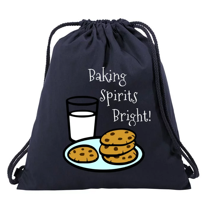 Baking Spirits Bright! Cookies And Milk Image Gift Drawstring Bag