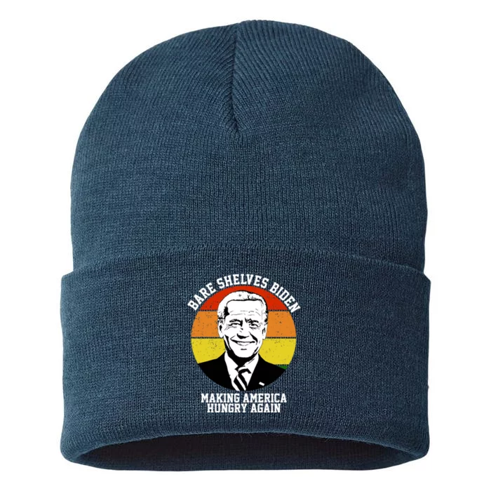 Bare Shelves Biden Making America Hungry Again Sustainable Knit Beanie