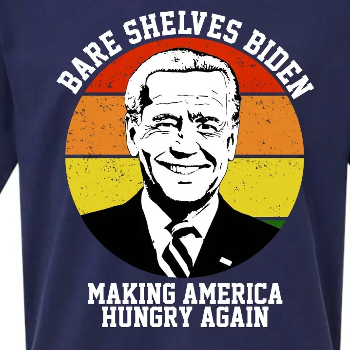 Bare Shelves Biden Making America Hungry Again Sueded Cloud Jersey T-Shirt