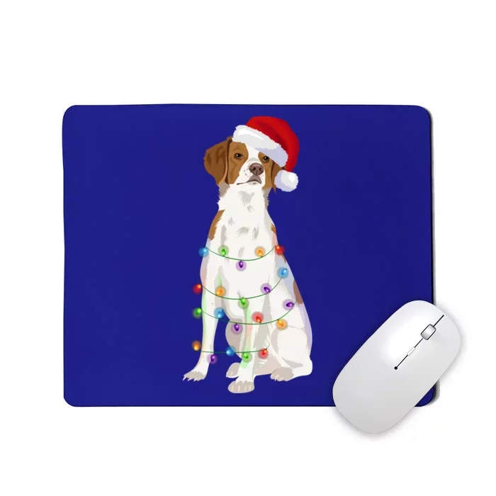 Brittany Spaniel Christmas Lights Xmas Dog Lover Cool Gift Mousepad