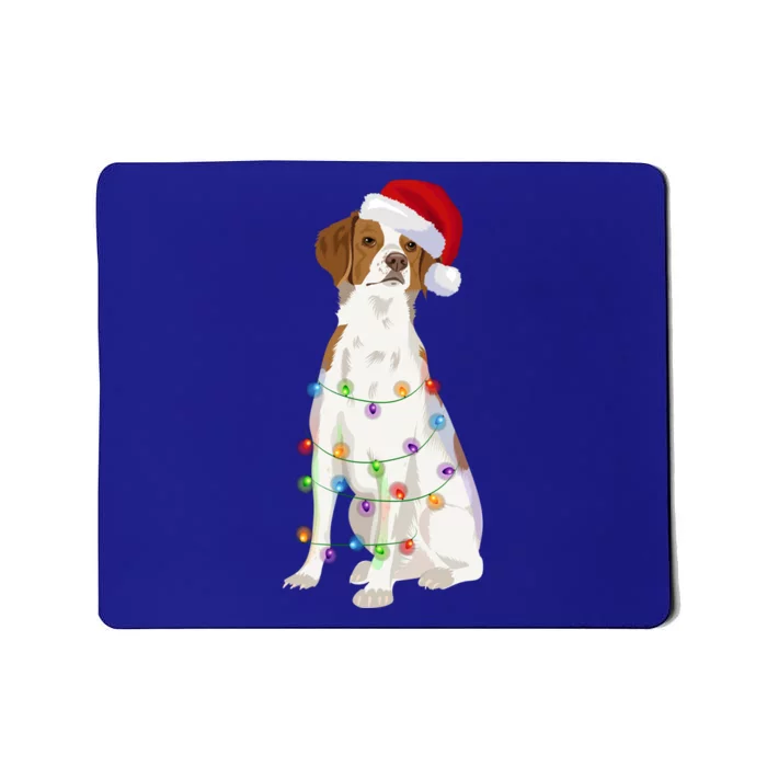 Brittany Spaniel Christmas Lights Xmas Dog Lover Cool Gift Mousepad