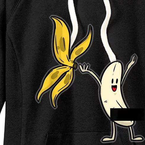 Banana Striptease Censored Naked Funny Adult Women's Fleece Hoodie