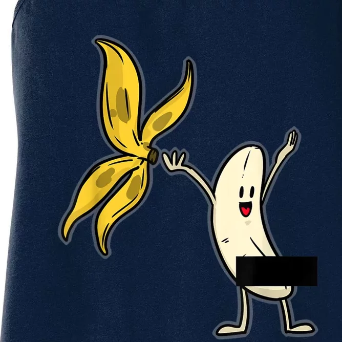 Banana Striptease Censored Naked Funny Adult Women's Racerback Tank