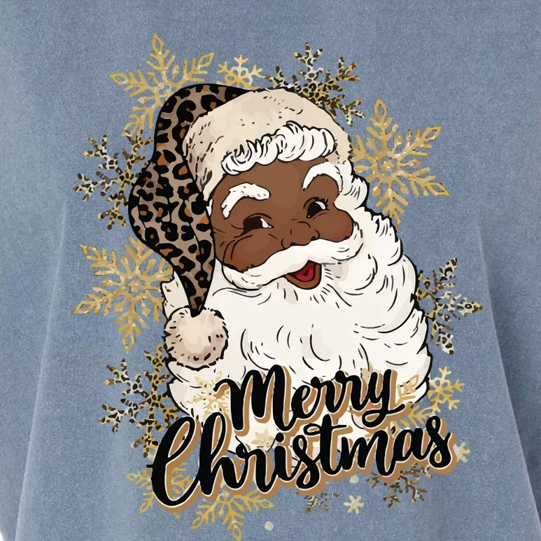 Black Santa Christmas African American Santa Garment-Dyed Women's Muscle Tee