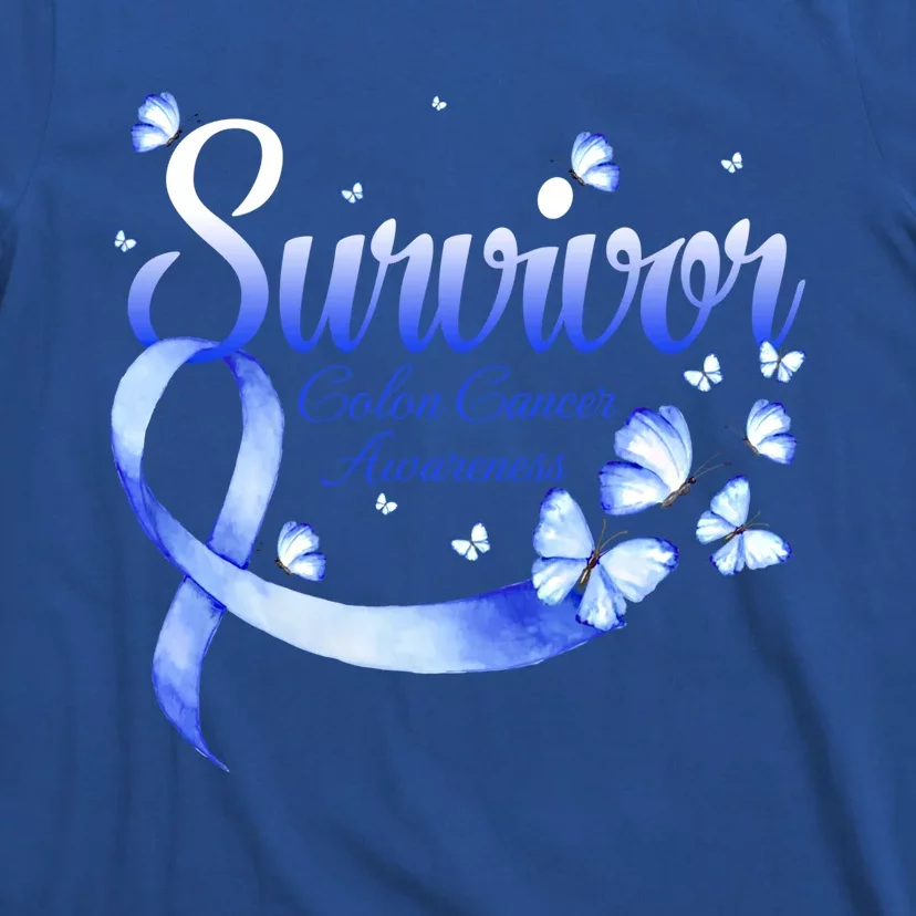 Butterfly Survivor Colon Cancer Awareness Gift T-Shirt