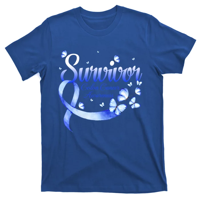 Butterfly Survivor Colon Cancer Awareness Gift T-Shirt