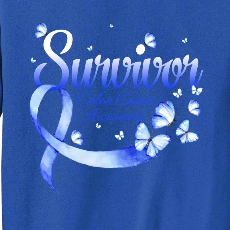 Butterfly Survivor Colon Cancer Awareness Gift Tall Sweatshirt