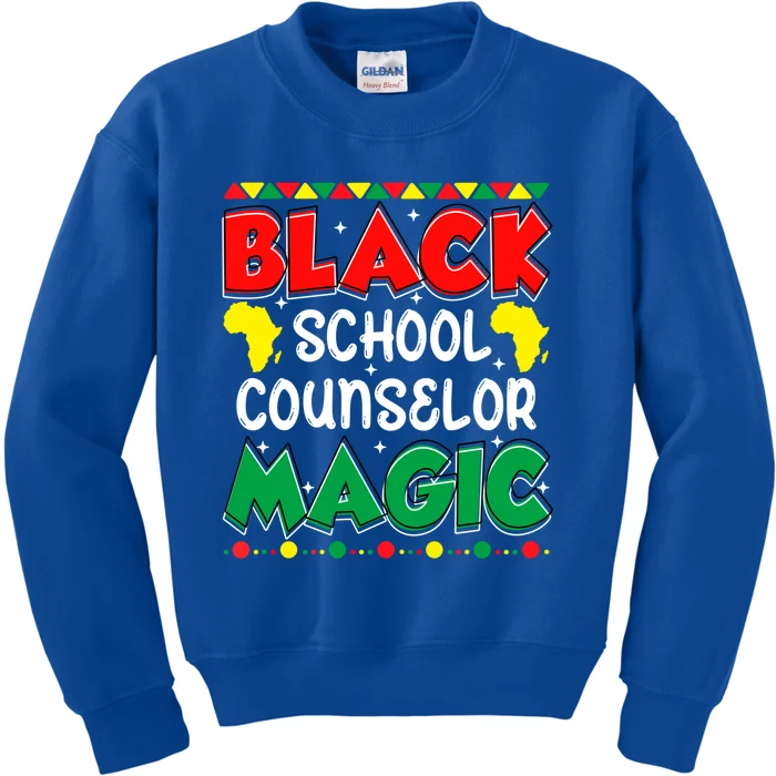 Black School Counselor Magic Black History Month Teacher Gift Kids Sweatshirt