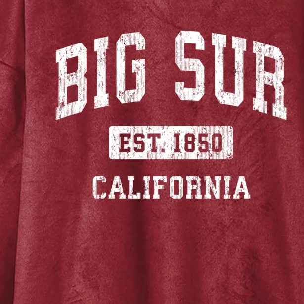 Big Sur California Ca Vintage Athletic Sports Hooded Wearable Blanket