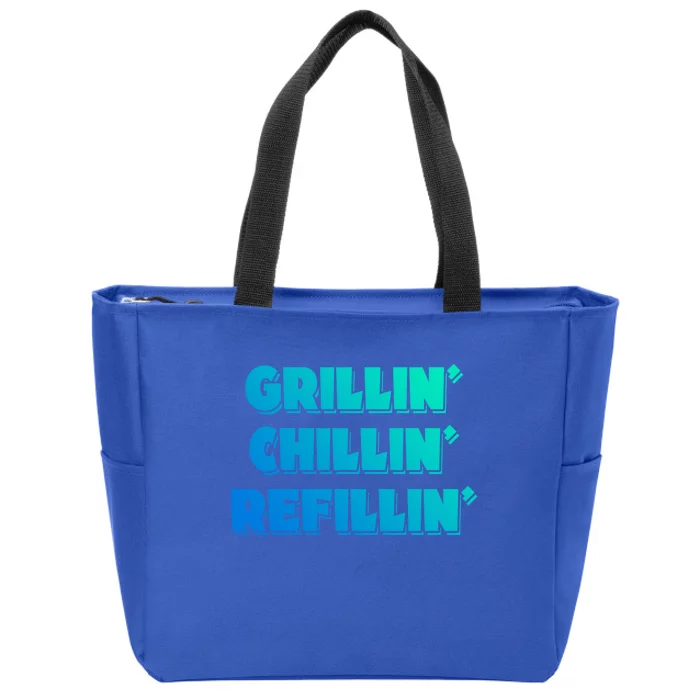 Bbq Smoker Chillin Grillin Refillin Grill Things Barbecue Cute Gift Zip Tote Bag