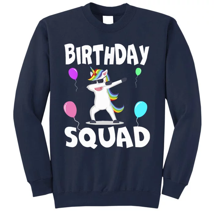 Birthday Squad Cute Unicorn Bday Team Tall Sweatshirt