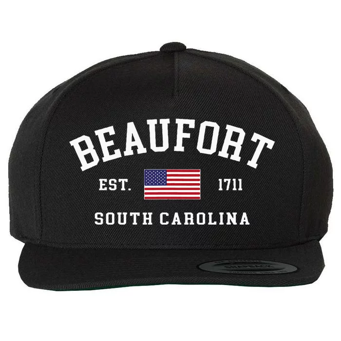 Beaufort South Carolina Us Flag Wool Snapback Cap