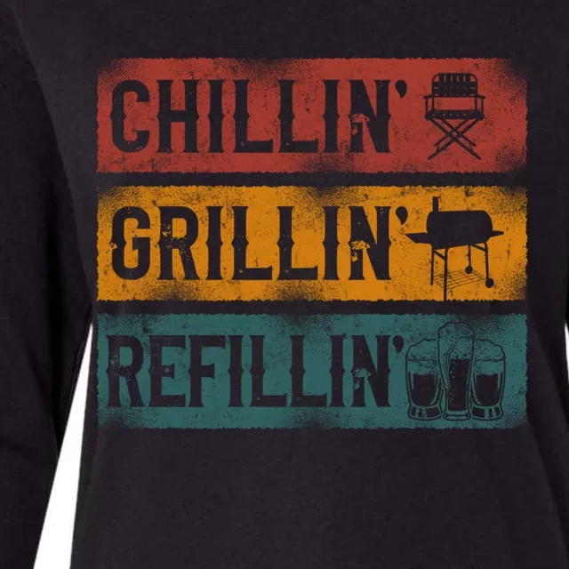 Bbq Smoker Chillin Grillin Refillin Gift Womens Cotton Relaxed Long Sleeve T-Shirt