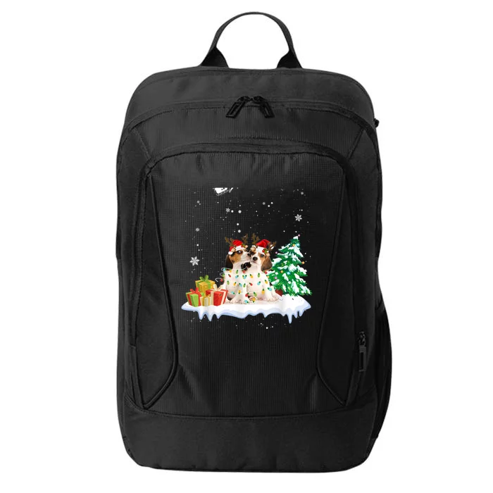 Beagle Santa Christmas Tree Light Pajama Dog Xmas Gift City Backpack